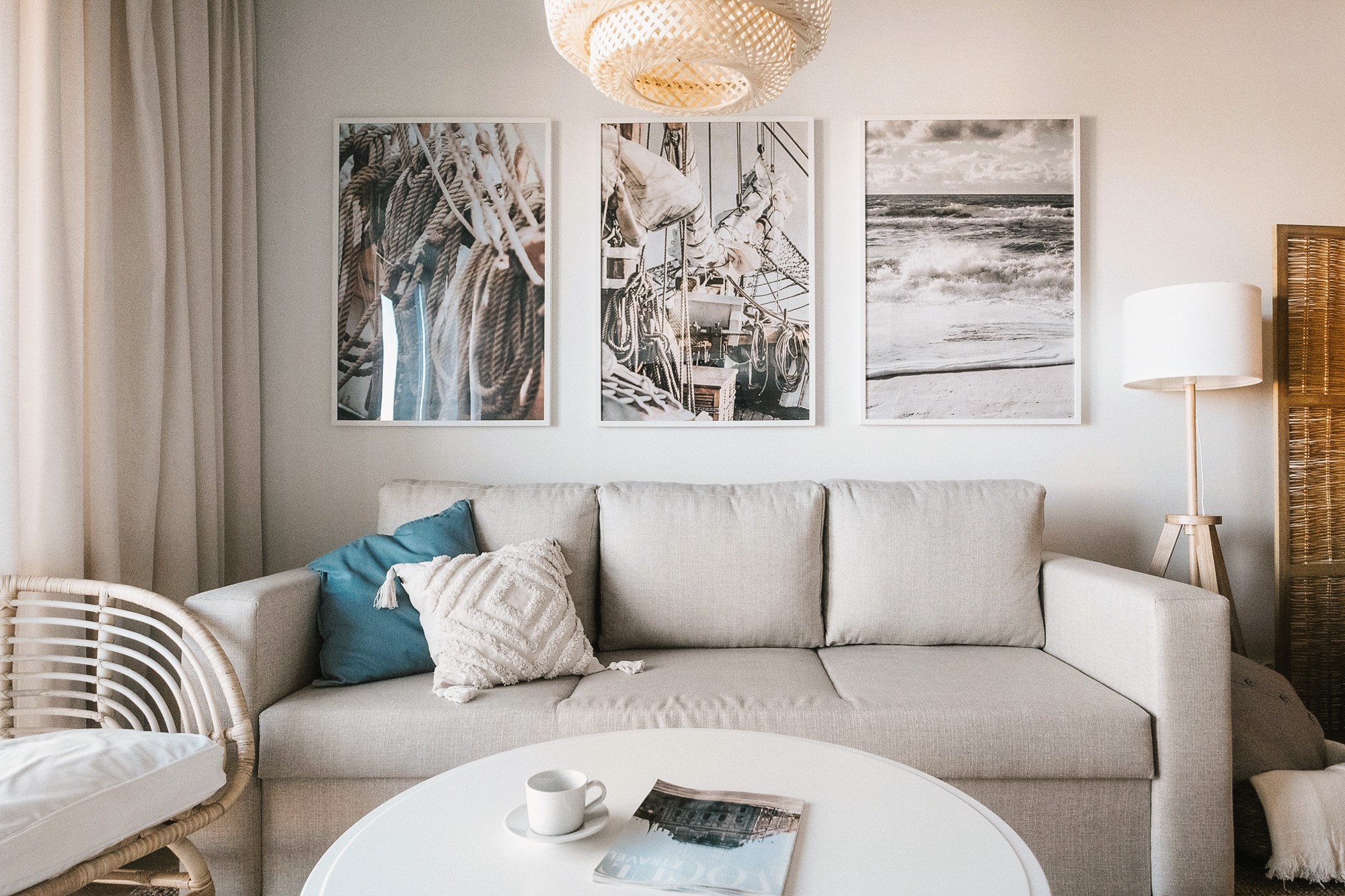 Projektowanie wnętrze gdańsk  - realizacja mieszkania w gdańsku w stylu morskim boho.